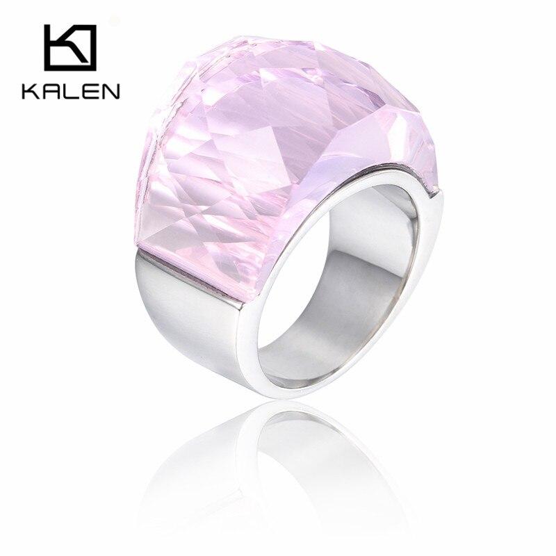 Rossny Bohemia Crystal Wedding Rings For Women Silver Stainless Steel Engagement Jewelry-Rings-Rossny