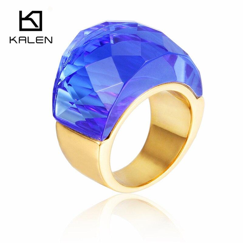 Rossny Bohemia Crystal Wedding Rings For Women Silver Stainless Steel Engagement Jewelry-Rings-Rossny