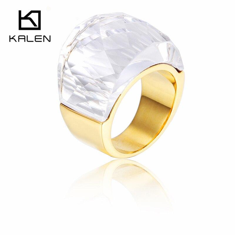 Rossny Bohemia Crystal Wedding Rings For Women Silver Stainless Steel Engagement Jewelry-Rings-Rossny
