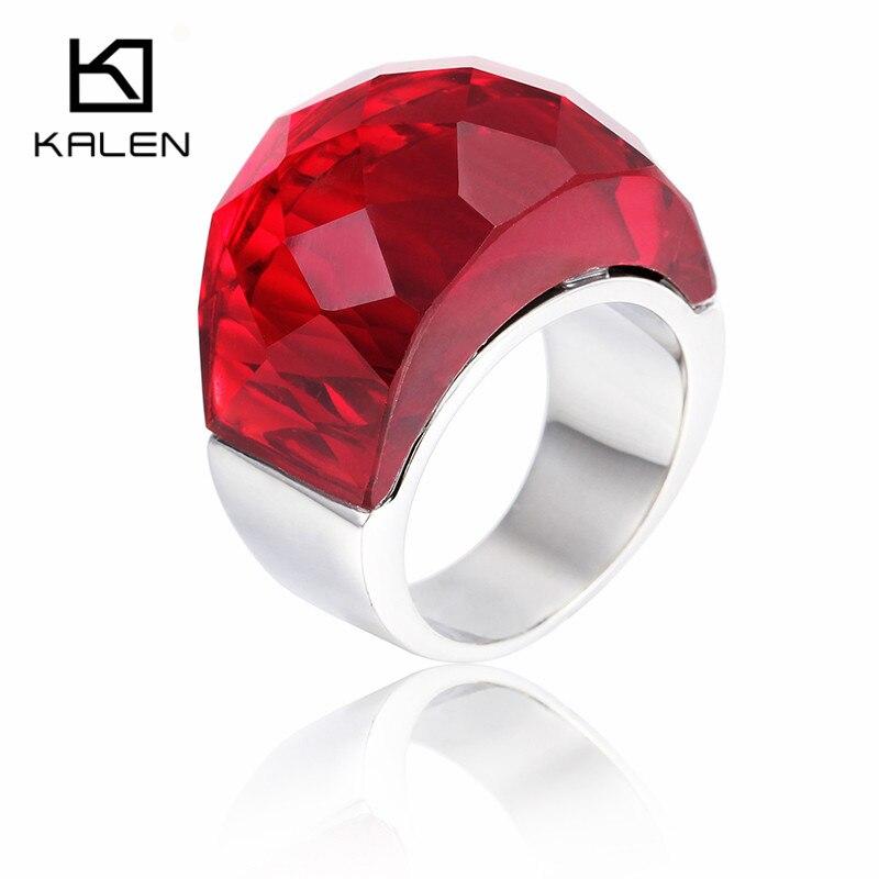Rossny Bohemia Crystal Wedding Rings For Women Silver Stainless Steel Engagement Jewelry-Rings-Rossny