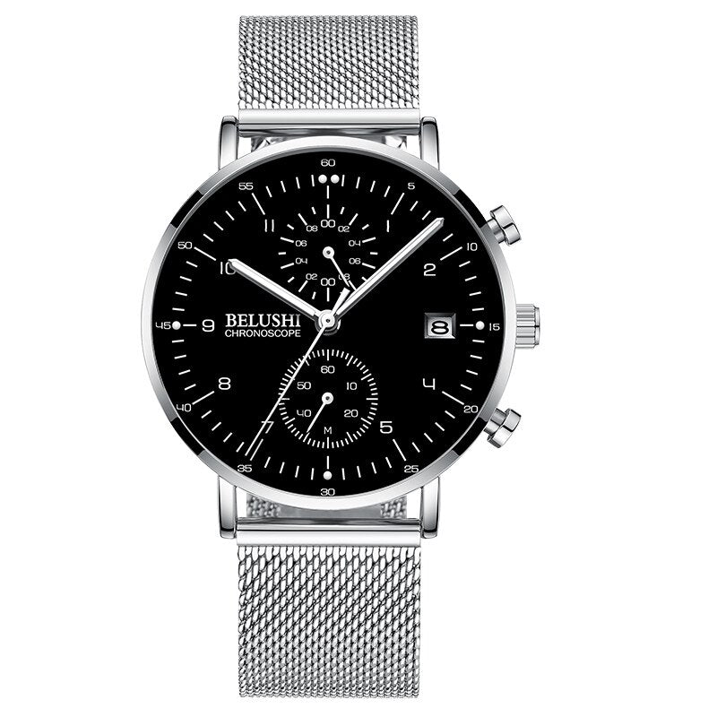 YSYH Man Watches Waterproof Sport Wrist Watch Clock Male Leather Strap Chronograph Men Gift Minimalist Watch