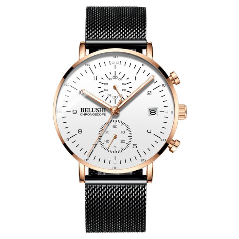 YSYH Man Watches Waterproof Sport Wrist Watch Clock Male Leather Strap Chronograph Men Gift Minimalist Watch