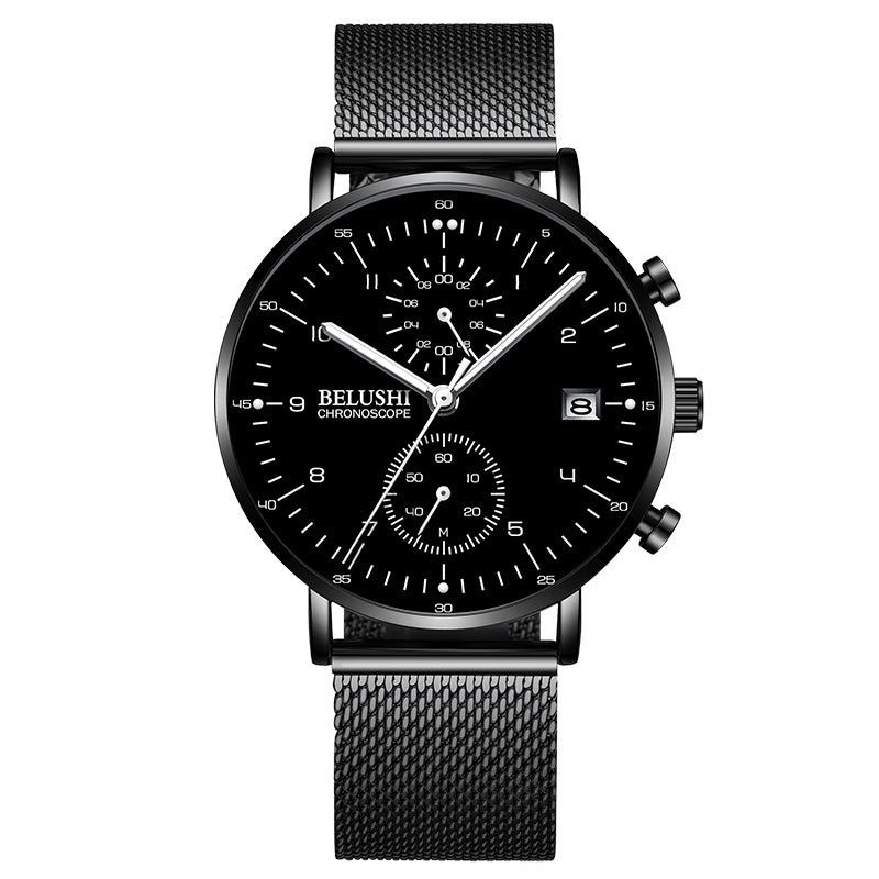 YSYH Man Watches Waterproof Sport Wrist Watch Clock Male Leather Strap Chronograph Men Gift Minimalist Watch