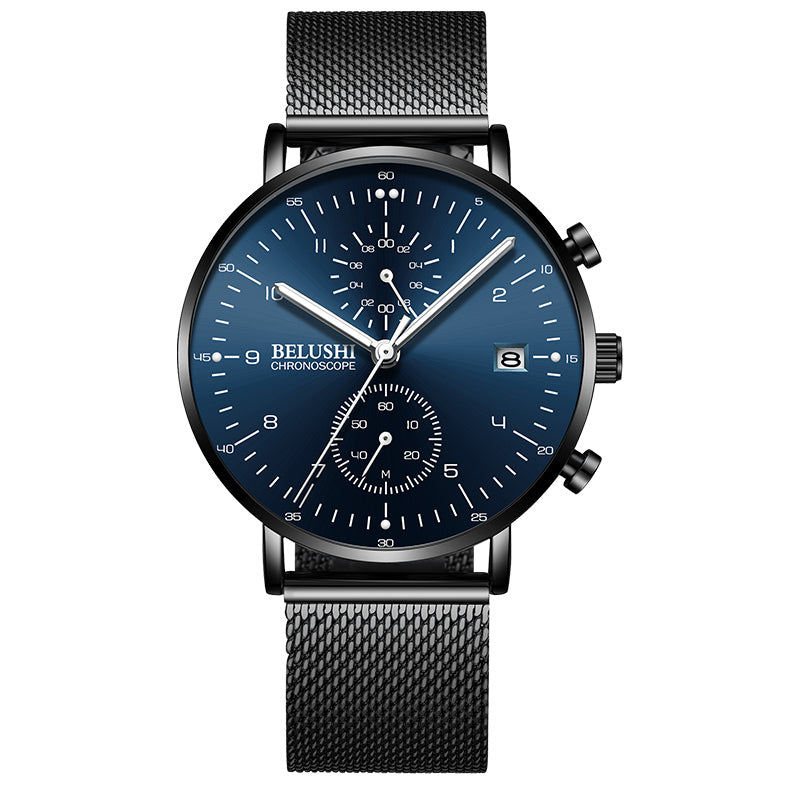 YSYH Man Watches Waterproof Sport Wrist Watch Clock Male Leather Strap Chronograph Men Gift Minimalist Watch