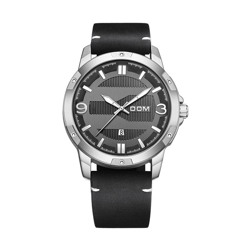 YSYH Men's Watch Waterproof Sports Casual Quartz Watch Men Leather Strap Luminous Pointer Multifunction Clock