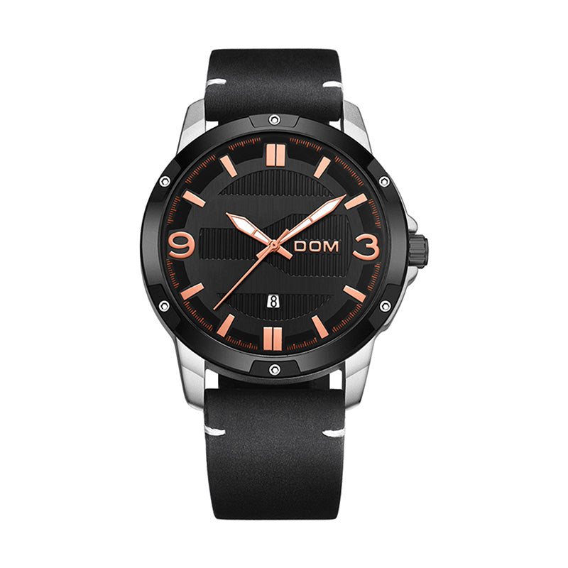 YSYH Men's Watch Waterproof Sports Casual Quartz Watch Men Leather Strap Luminous Pointer Multifunction Clock