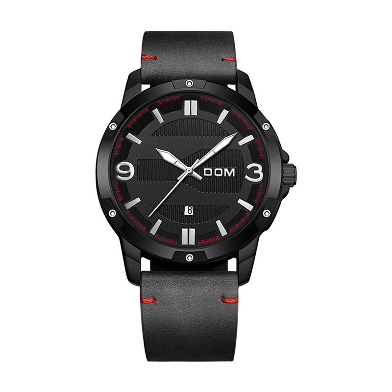 YSYH Men's Watch Waterproof Sports Casual Quartz Watch Men Leather Strap Luminous Pointer Multifunction Clock