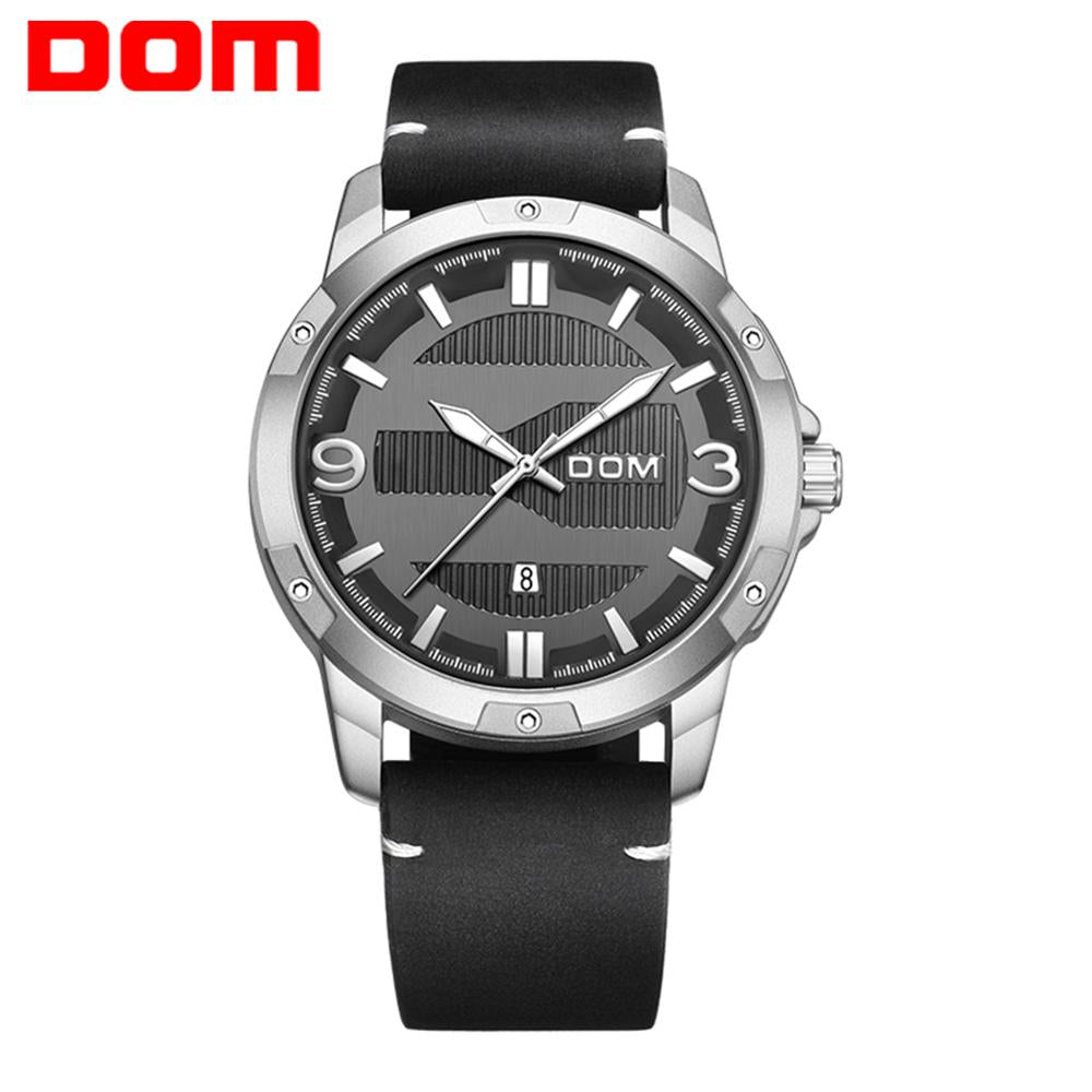 YSYH Men's Watch Waterproof Sports Casual Quartz Watch Men Leather Strap Luminous Pointer Multifunction Clock