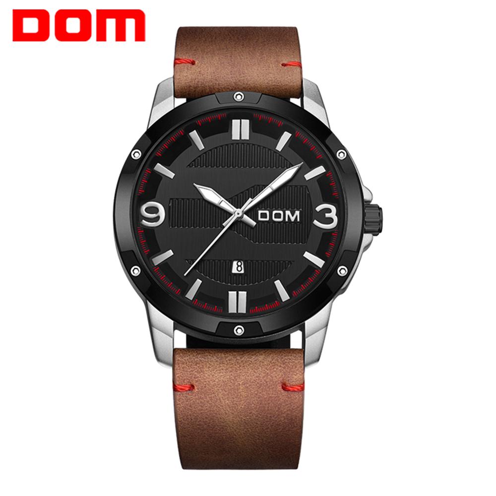 YSYH Men's Watch Waterproof Sports Casual Quartz Watch Men Leather Strap Luminous Pointer Multifunction Clock