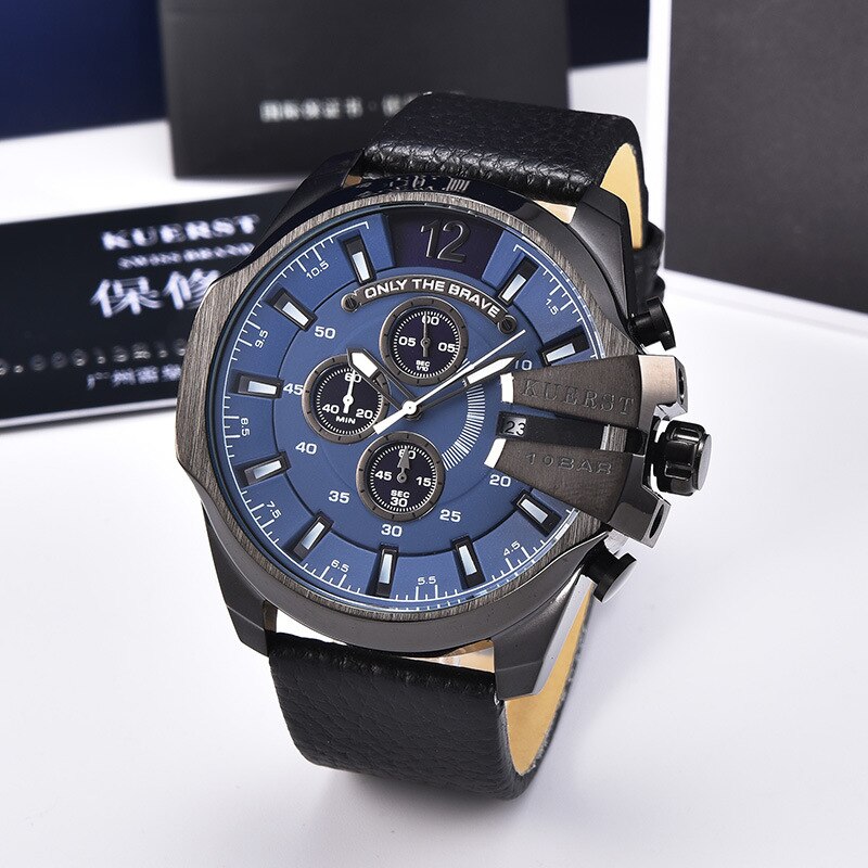 YSYH Mens Sport Watch Men Waterproof Quartz Watch Fashion Leather Strap Chronograph