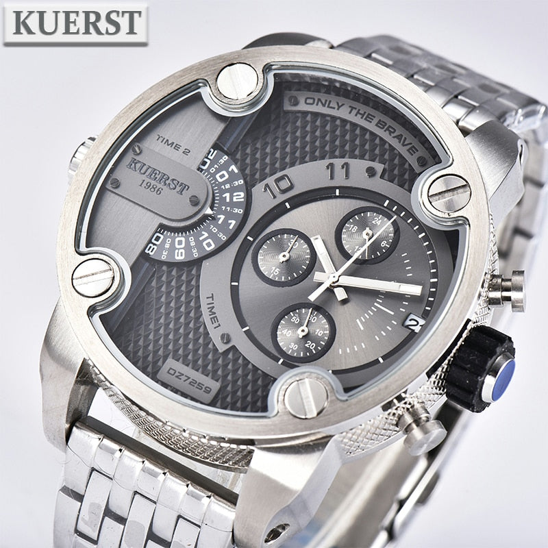 YSYH Man Watches Large Dial Men's Sports Wrist Watch Waterproof Double Time Zone Chronograph Men's Quartz Clock New