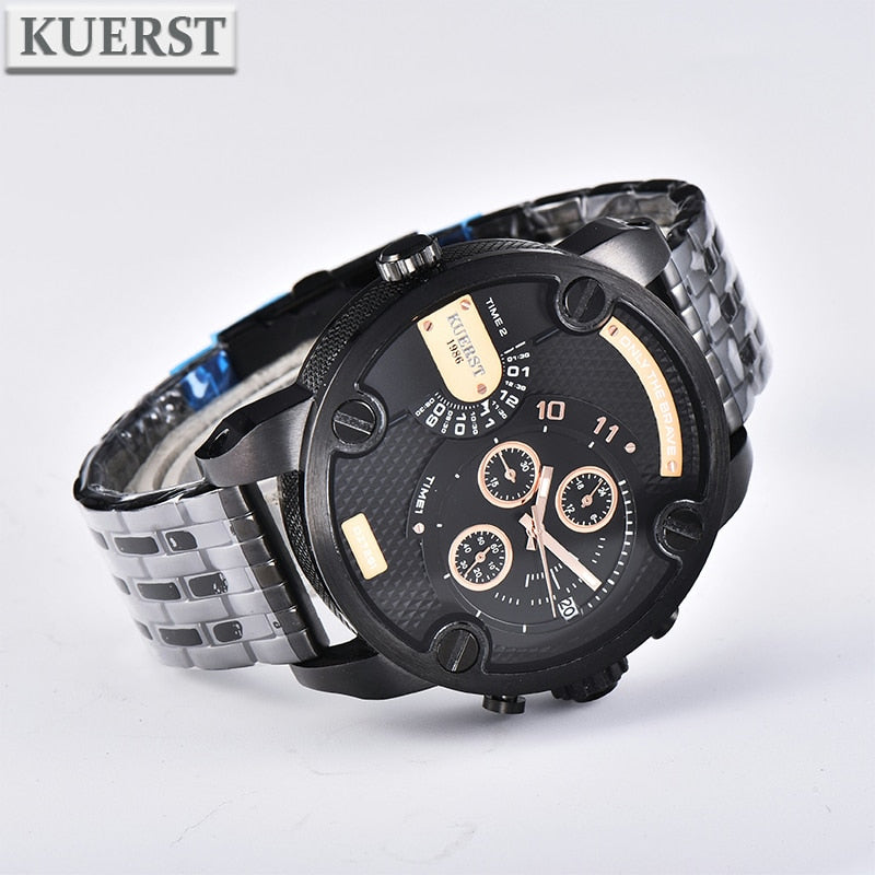 YSYH Man Watches Large Dial Men's Sports Wrist Watch Waterproof Double Time Zone Chronograph Men's Quartz Clock New