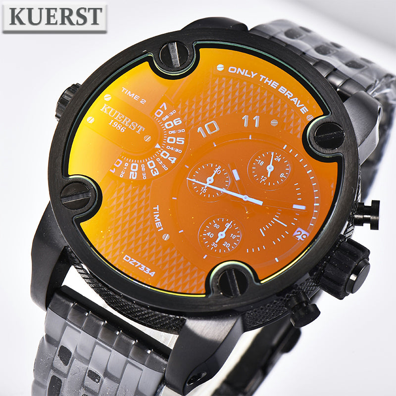 YSYH Man Watches Large Dial Men's Sports Wrist Watch Waterproof Double Time Zone Chronograph Men's Quartz Clock New