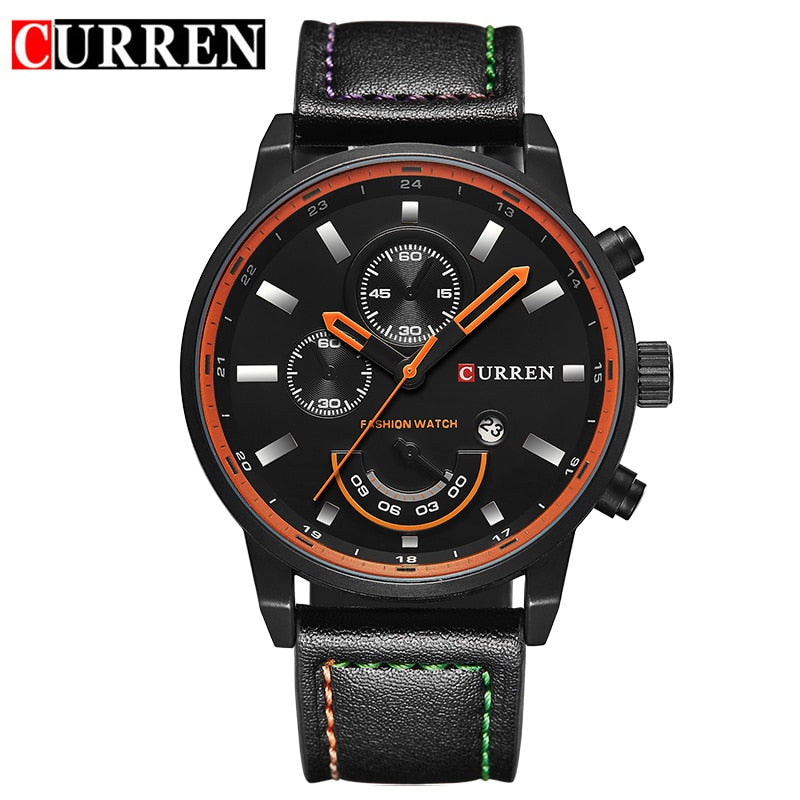 YSYH Man's Clock Analog Sport Watches Men's Leather Quartz Wrist Watch Man Clock Hombre Gifts For Men