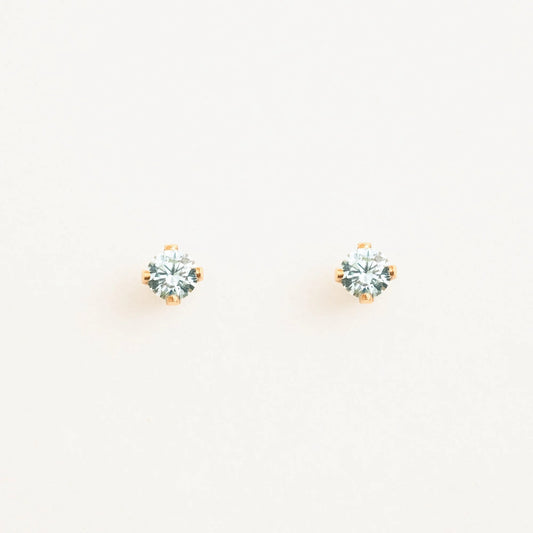 March Birthstone Stud Earrings (Aquamarine)