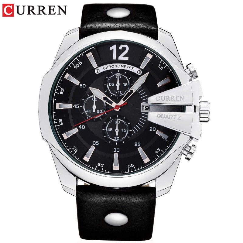 YSYH Men Luxury Brand Casual Sports Watches Modern Quartz Wrist Watch Genuine Leather Strap Male Clock