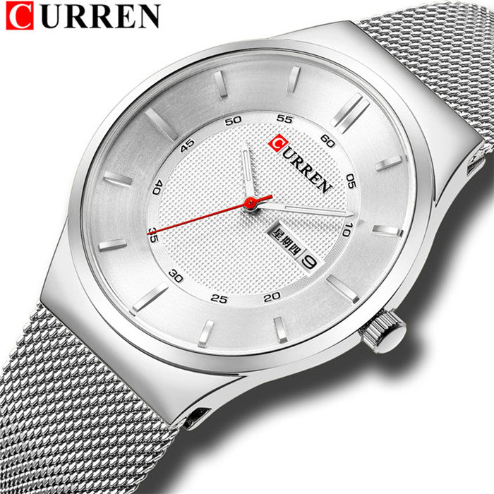 Men Watches Simple Style Stainless Steel Mesh Wristwatch YSYH Quartz Male Clock With Week and Date Reloj Waterproof Hombre