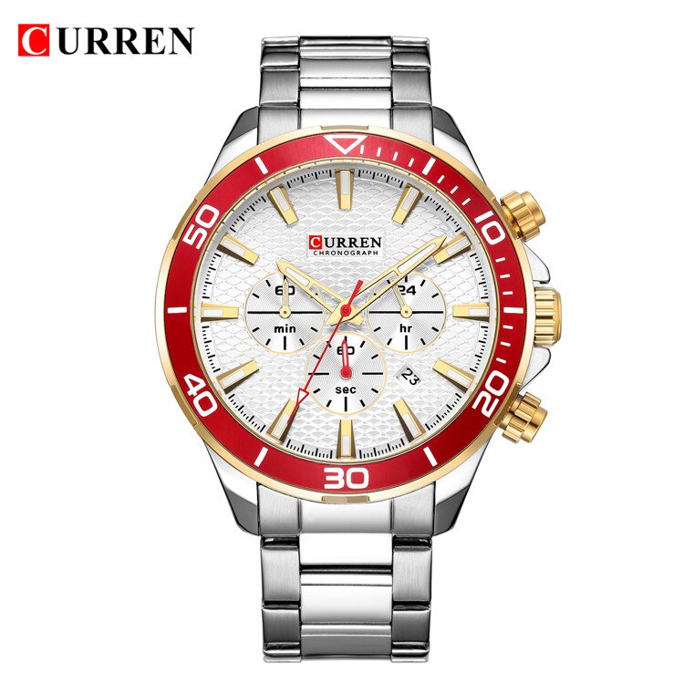 Mens Watches Luxury Quartz Stainless Steel Wristwatch YSYH Chronograph and Date