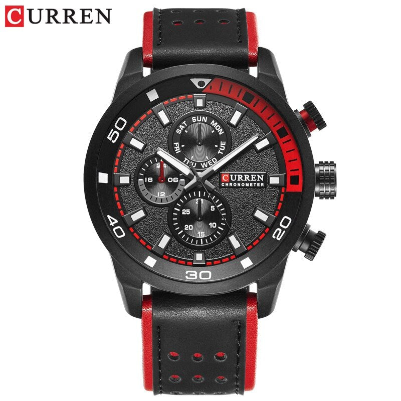 YSYH Brand Quartz Watch Men Military Leather Sports Watches