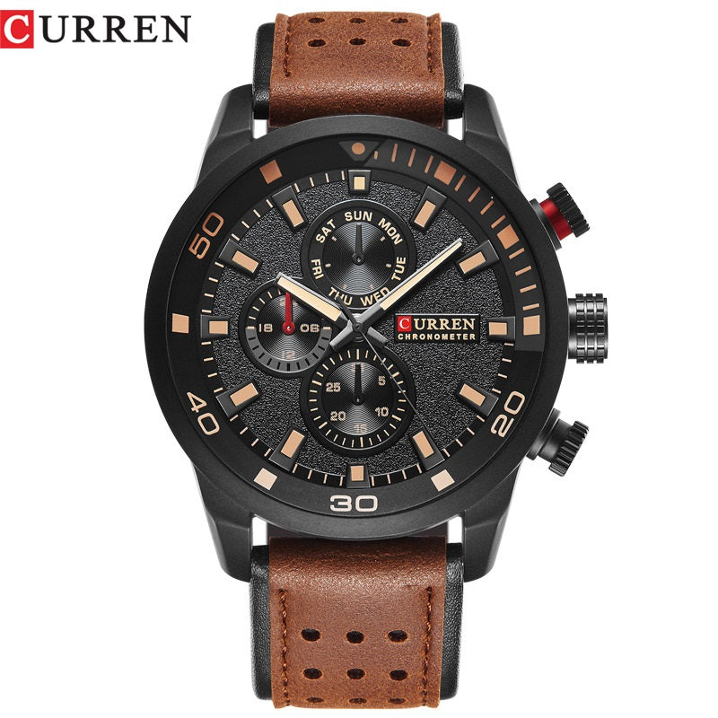 YSYH Brand Quartz Watch Men Military Leather Sports Watches