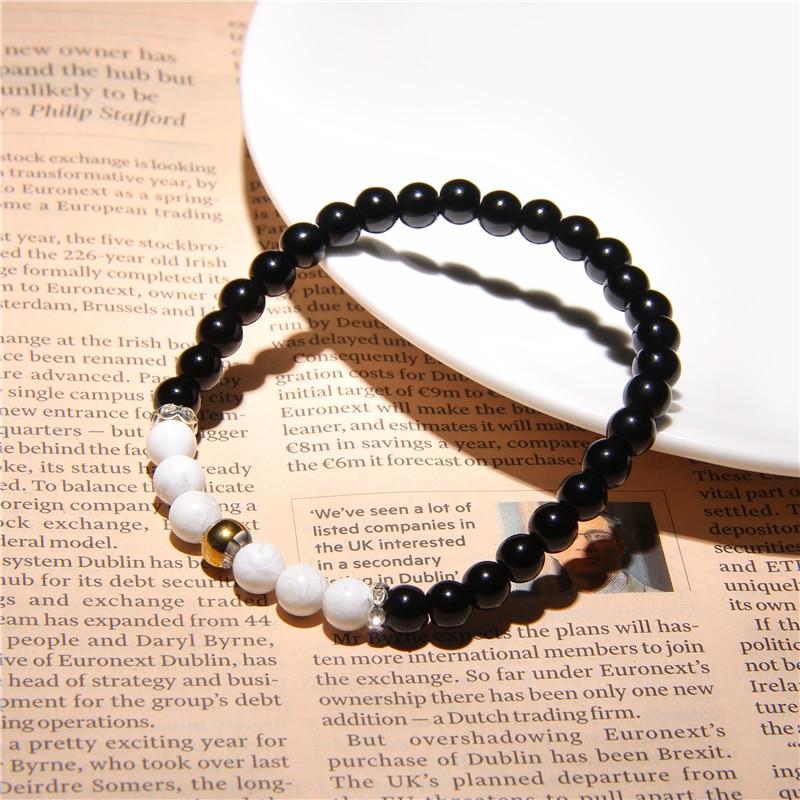 Black Onyx Stone Beaded Bracelet Turquoises Strand Bangle Buddha Jewelry-Bracelet-Rossny