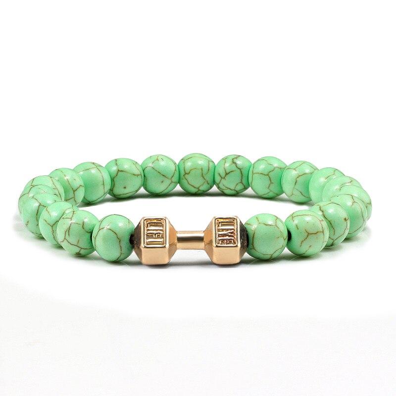 Turquoises Green Blue Beads Dumbbell Bracelets-Bracelet-Rossny