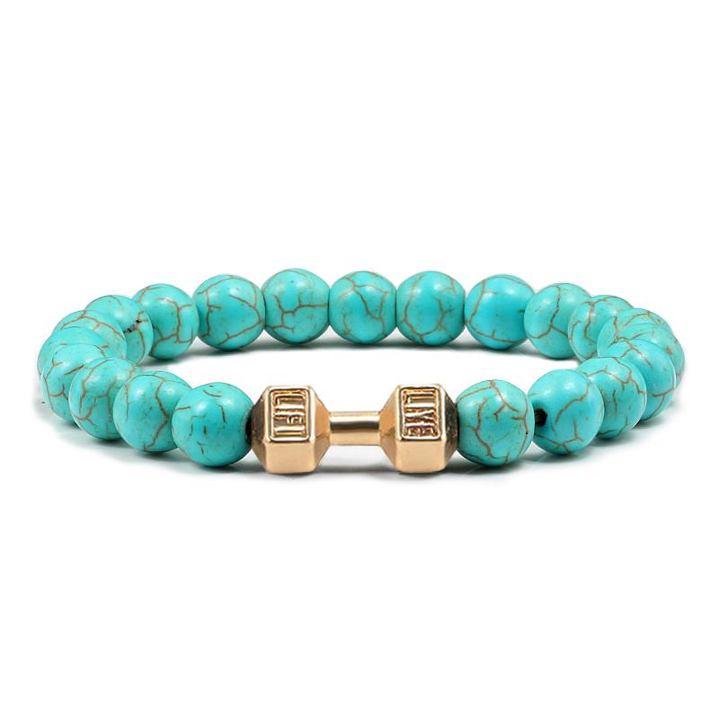 Turquoises Green Blue Beads Dumbbell Bracelets-Bracelet-Rossny
