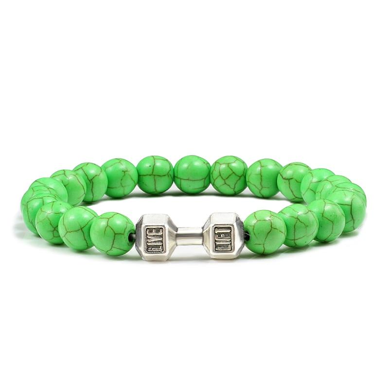 Turquoises Green Blue Beads Dumbbell Bracelets-Bracelet-Rossny