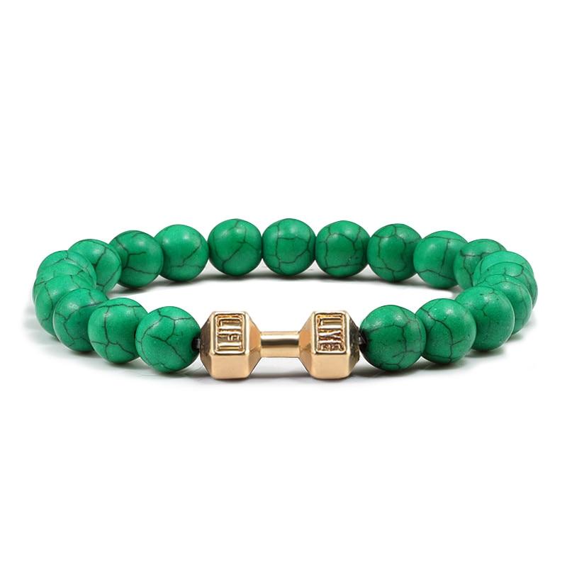 Turquoises Green Blue Beads Dumbbell Bracelets-Bracelet-Rossny