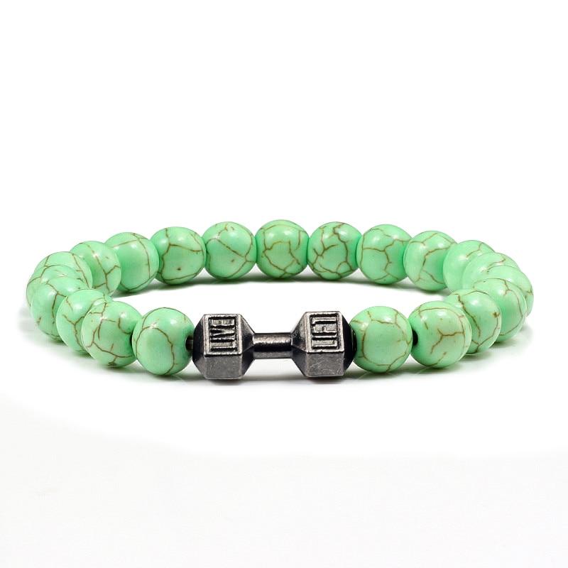 Turquoises Green Blue Beads Dumbbell Bracelets-Bracelet-Rossny