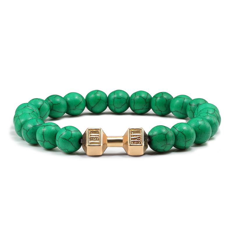 Turquoises Green Blue Beads Dumbbell Bracelets-Bracelet-Rossny