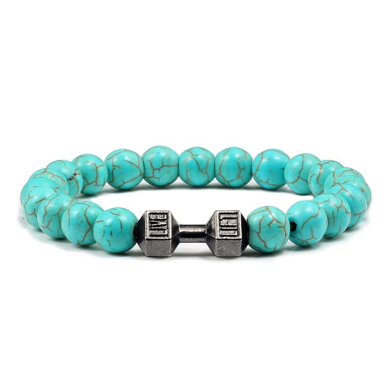 Turquoises Green Blue Beads Dumbbell Bracelets-Bracelet-Rossny