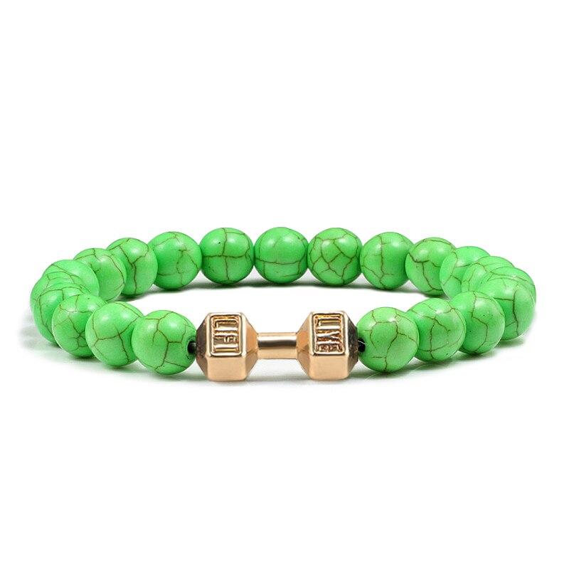Turquoises Green Blue Beads Dumbbell Bracelets-Bracelet-Rossny