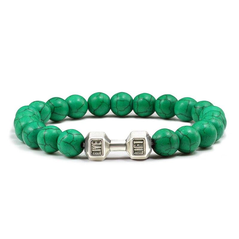 Turquoises Green Blue Beads Dumbbell Bracelets-Bracelet-Rossny