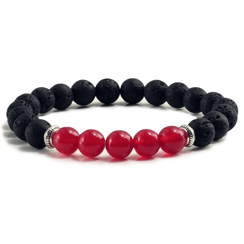 Volcanic Bracelets Chakra Balance Beads Black Lava Turquoises Strand Bangle Buddha Jewelry-Bracelet-Rossny