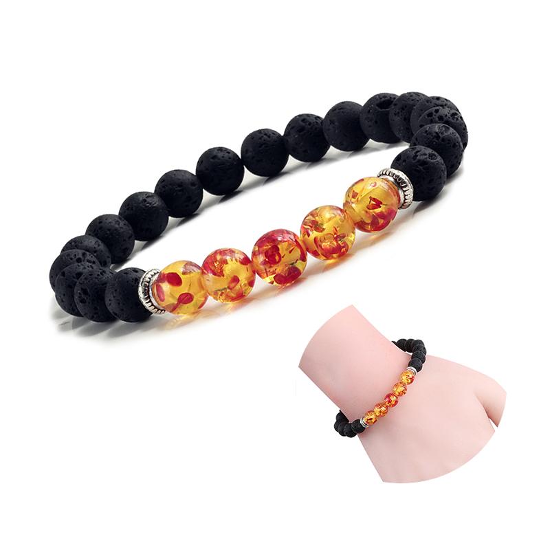 Volcanic Bracelets Chakra Balance Beads Black Lava Turquoises Strand Bangle Buddha Jewelry-Bracelet-Rossny