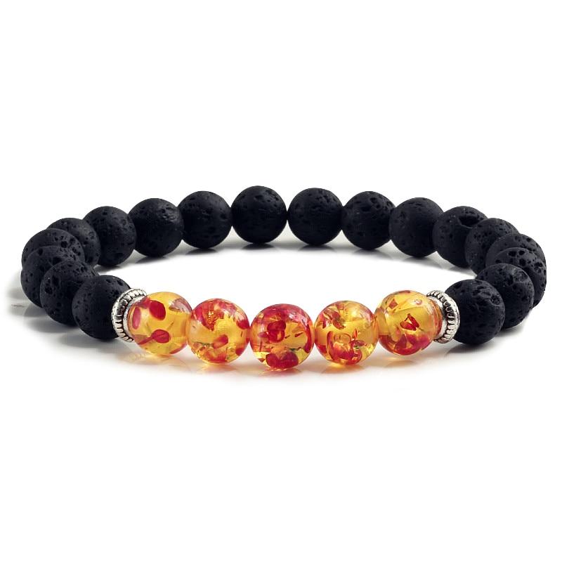 Volcanic Bracelets Chakra Balance Beads Black Lava Turquoises Strand Bangle Buddha Jewelry-Bracelet-Rossny