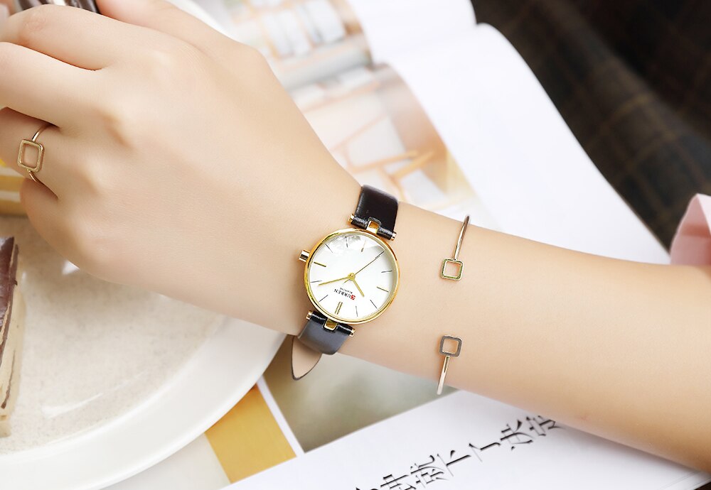 YSYH Fashion Brand Simple Leather Strap Gold Watches Women Clock Ladies Casual Dress Quartz Wristwatch Reloj Mujer Gift