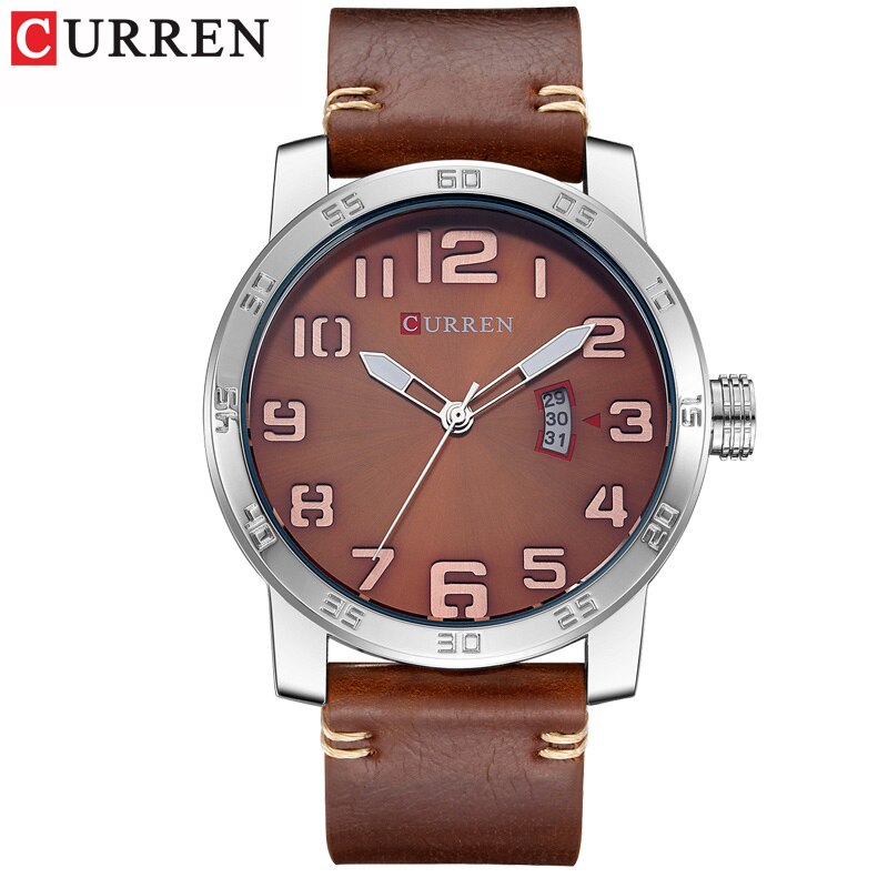 YSYH Leather Strap Quartz-Watches Sport Men's Wristwatch Calendar Casual Male Clock