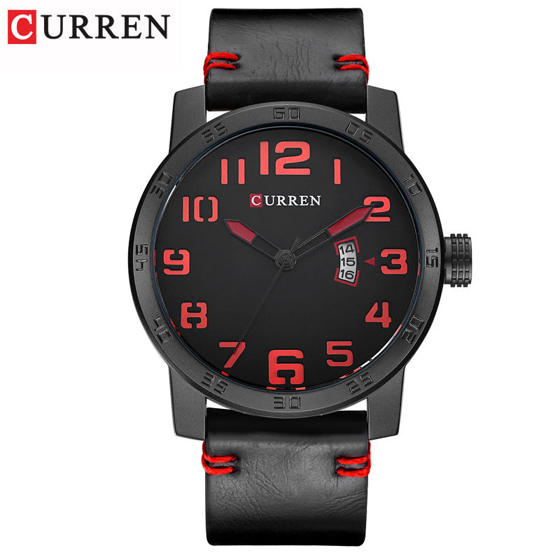 YSYH Leather Strap Quartz-Watches Sport Men's Wristwatch Calendar Casual Male Clock