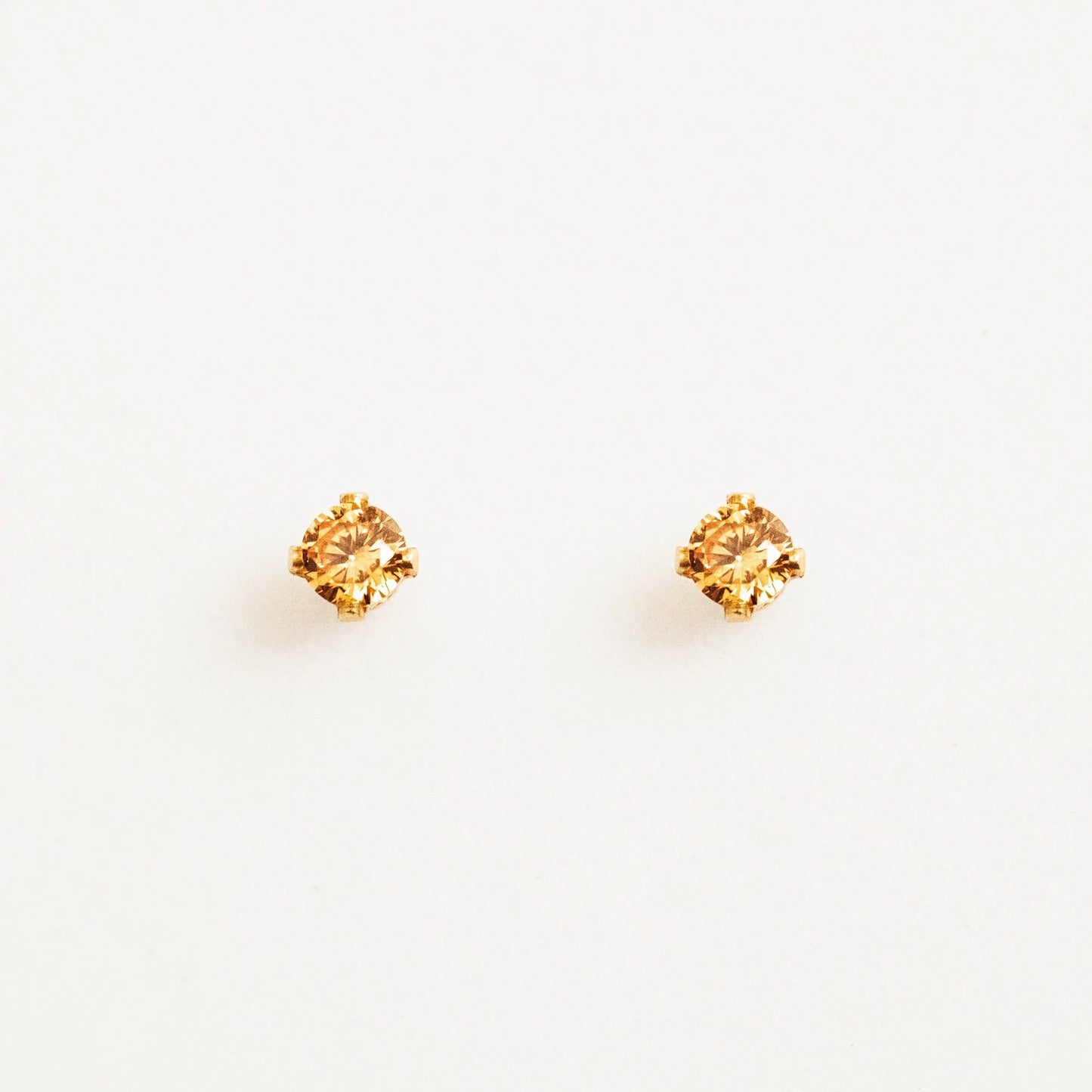 November Birthstone Stud Earrings (Citrine)