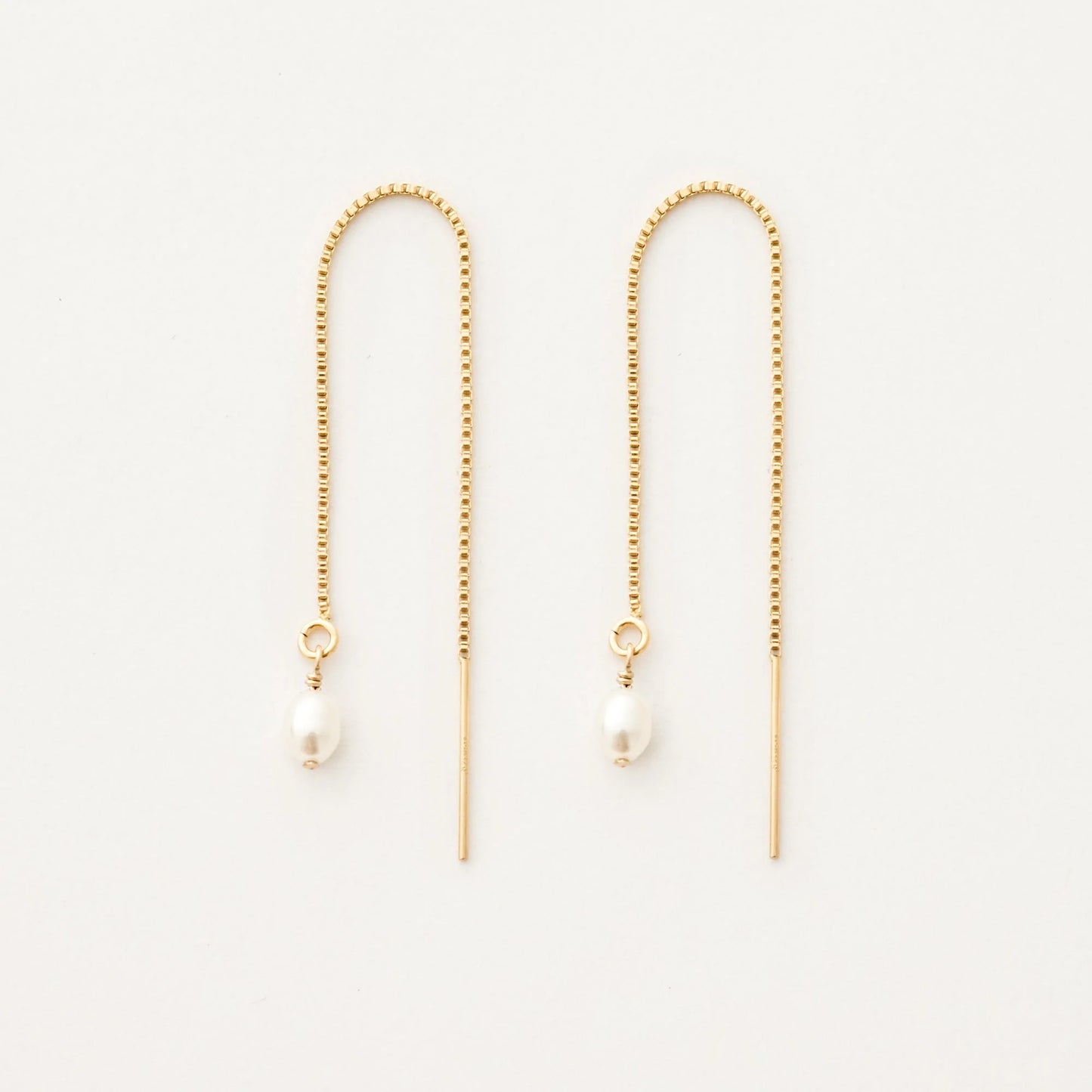 Pearl Drop Threader Earrings