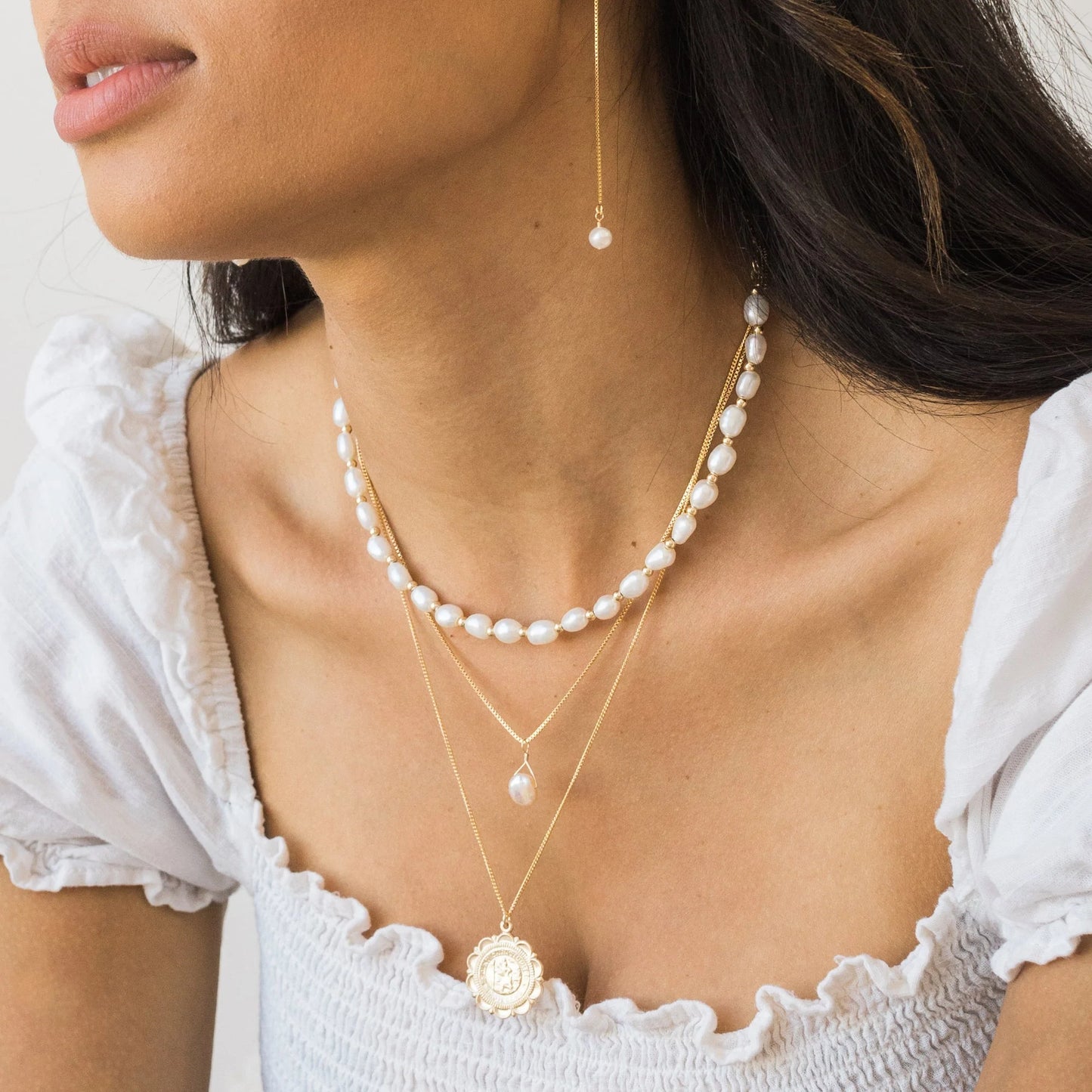 Pearl Threader Earrings
