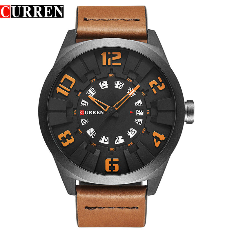 YSYH Luxury Brand Sports Wristwatch Display Date Men's Quartz Watch Leather Strap Waterproof Male Clock