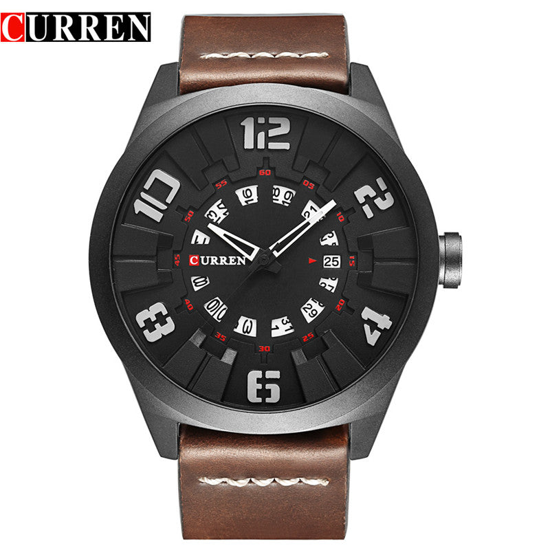 YSYH Luxury Brand Sports Wristwatch Display Date Men's Quartz Watch Leather Strap Waterproof Male Clock