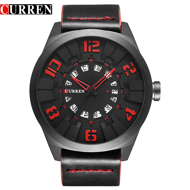 YSYH Luxury Brand Sports Wristwatch Display Date Men's Quartz Watch Leather Strap Waterproof Male Clock