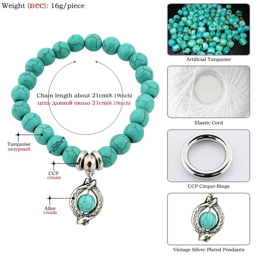 Boho Turquoises Bracelets Cross Tree Snake Bracelet Bangle-Bracelet-Rossny