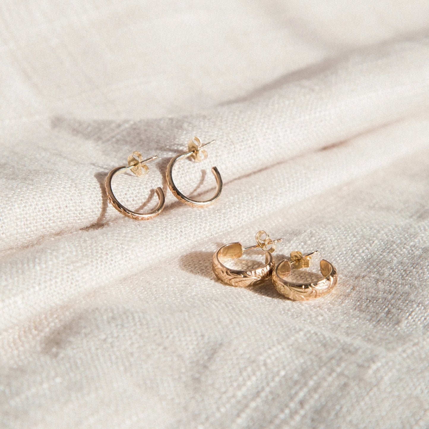 Thick Flower Hoop Earrings