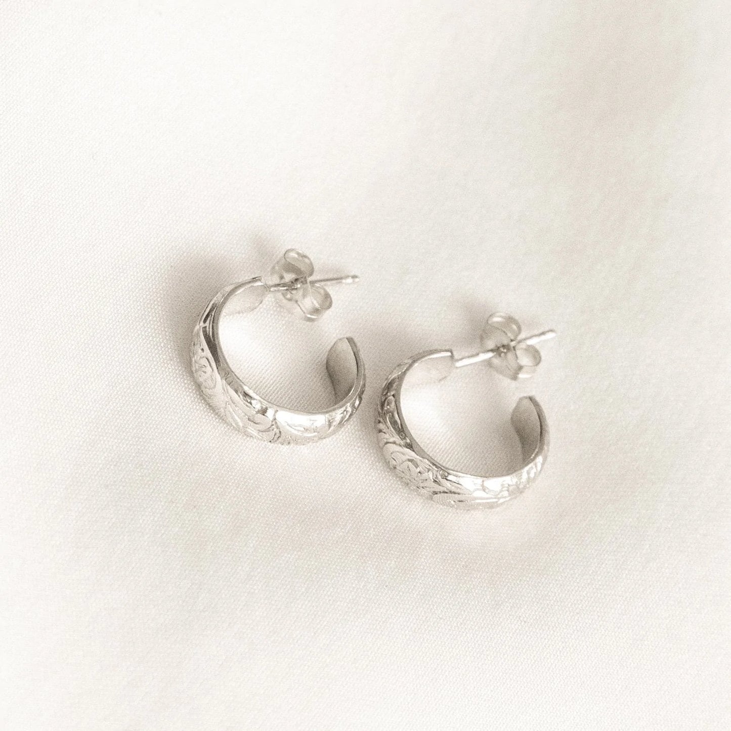 Thick Flower Hoop Earrings