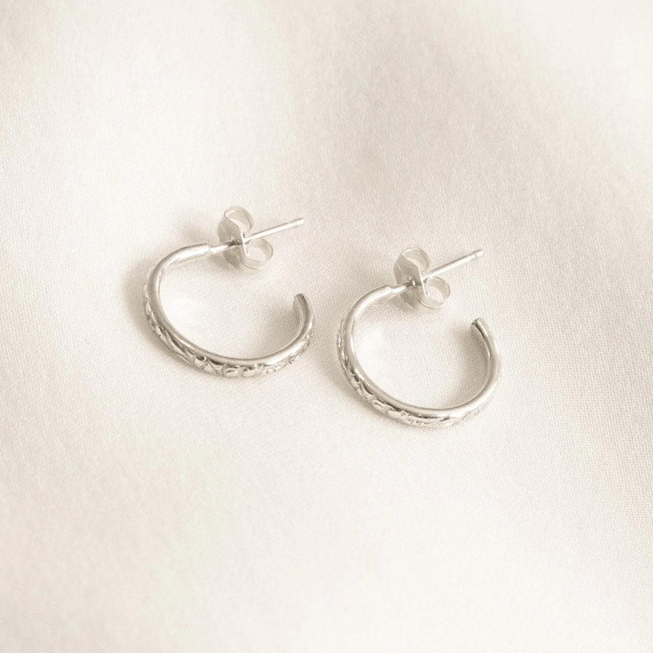 Thin Flower Hoop Earrings